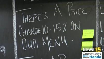 Lafayette restaurant received backlash for increasing menu prices