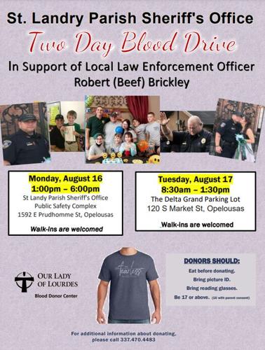 SLPSO Hosting Two Day Blood Drive In Support of Fellow Officer