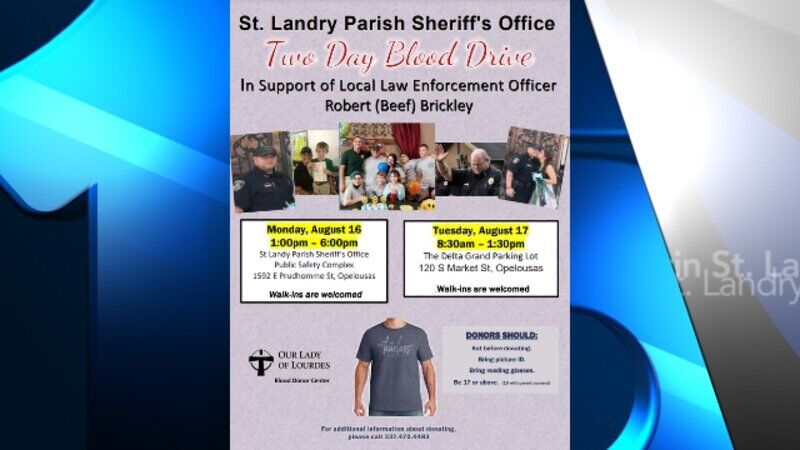 SLPSO Hosting Two Day Blood Drive In Support of Fellow Officer