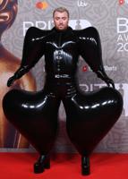 Look of the Week: Sam Smith's inflatable latex jumpsuit at the Brit Awards